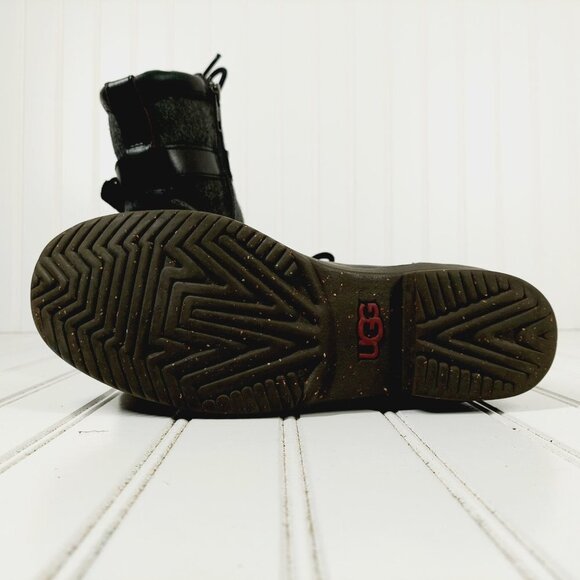 UGG Kesey Black Leather Waterproof Lace Up Boot H722 - Picture 9 of 11